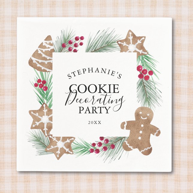Christmas Cookie Decorating Party Napkin (Creator Uploaded)