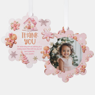 Christmas Cookie decoration party thank you photo Tree Decoration Card