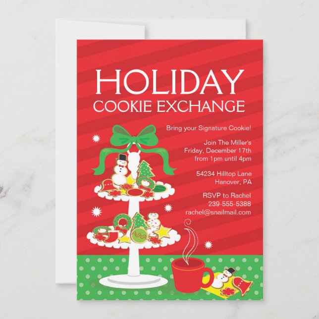 Christmas Cookie Exchange Dinner Party Invitation (Front)