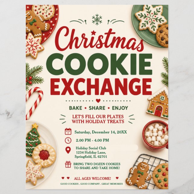 Christmas Cookie Exchange Flyer (Front)