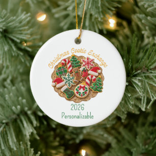 Christmas Cookie Exchange Gift Ceramic Tree Decoration