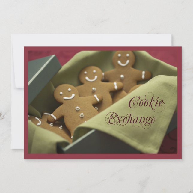 Christmas Cookie Exchange Gingerbread Invitation (Front)