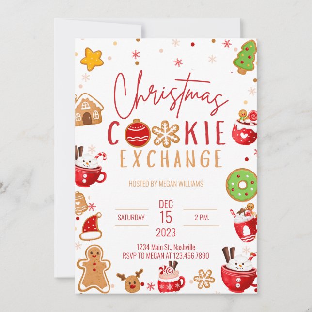 Christmas Cookie Exchange Holiday Party Invitation (Front)