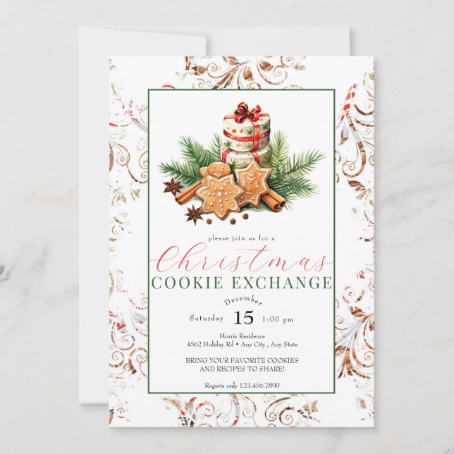 Christmas Cookie | Exchange  Invitation (Front)