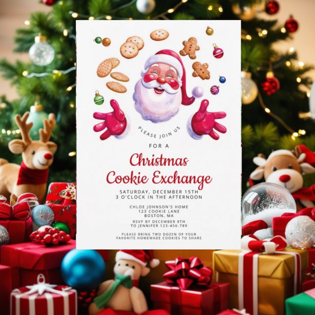 Christmas Cookie Exchange Invitation Card Festive (Creator Uploaded)