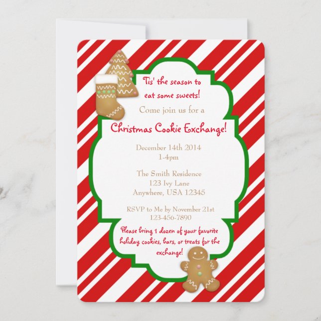 Christmas Cookie Exchange Invitations (Front)