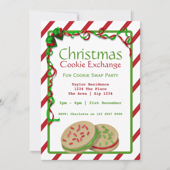 Christmas Cookie Exchange Party Invitation (Front)