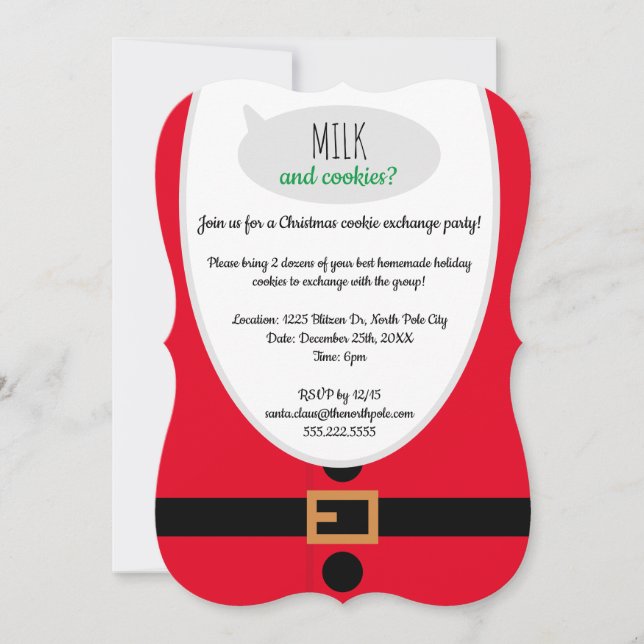 Christmas cookie exchange party invite template (Front)