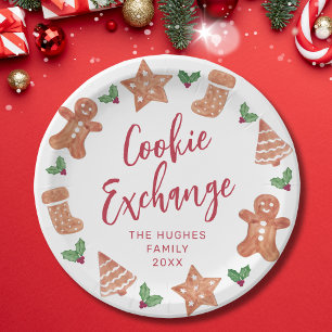 Christmas Cookie Exchange Party Paper Plate