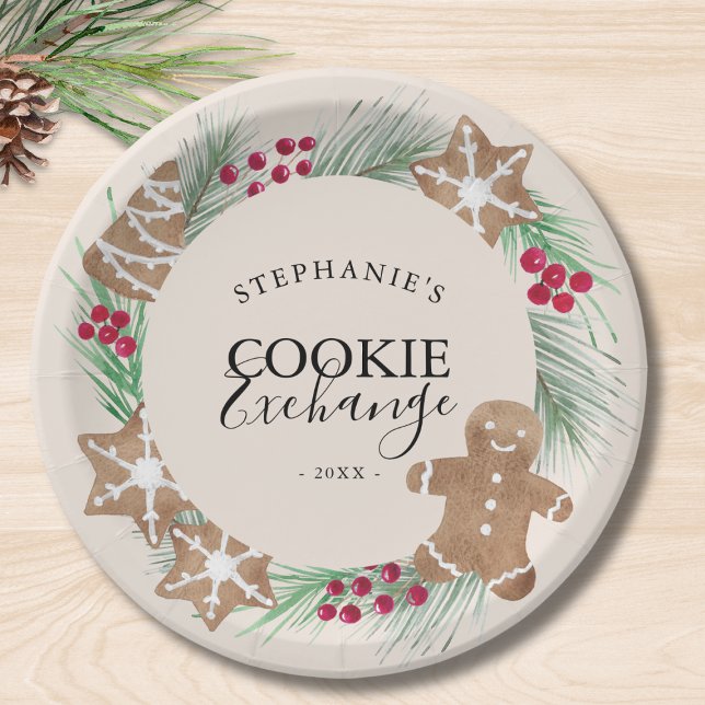 Christmas Cookie Exchange Party  Paper Plate (Creator Uploaded)
