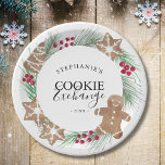 Christmas Cookie Exchange Party  Paper Plate<br><div class="desc">These Cookie Exchange Party paper plates are decorated with watercolor cookies,  festive greenery,  and berries. Easily customisable. Original Watercolor © Michele Davies.</div>