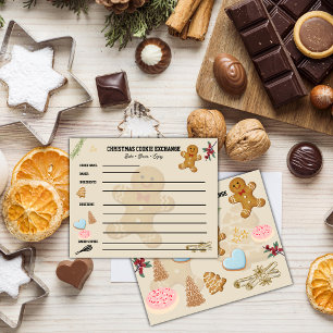 Christmas Cookie Exchange Recipe Card