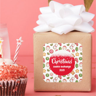 Christmas Cookie Exchange Square Sticker