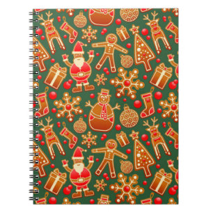 Christmas Cookie Fun Holiday Items on Green Notebook
