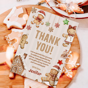 Christmas Cookie Gingerbread Birthday Thank You Card