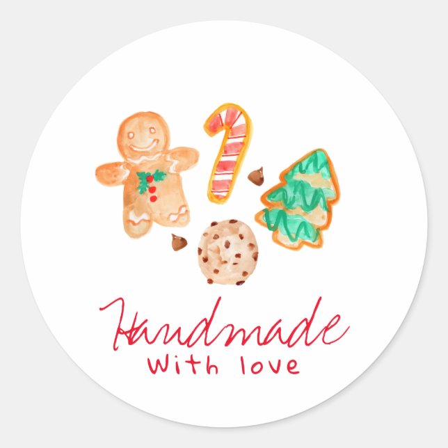 Christmas cookie handmade with love sticker (Front)