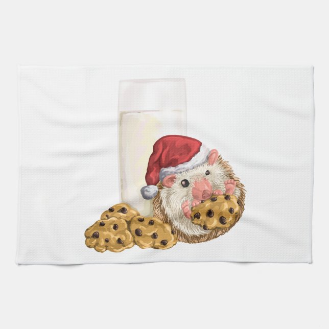 Christmas Cookie Hog Tea Towel (Horizontal)