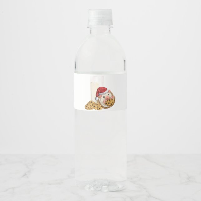 Christmas Cookie Hog Water Bottle Label (Front)