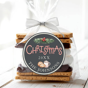 Christmas Cookie Hot Cocoa Favour Sticker