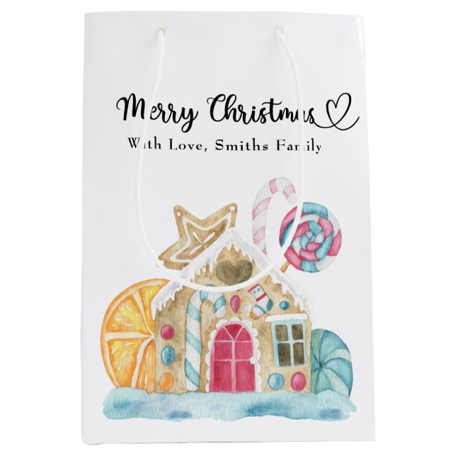 Christmas cookie house - Merry Christmas Medium Gift Bag (Front)