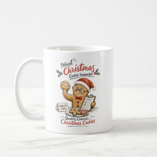 Christmas Cookie Inspector Watercolor Coffee Mug
