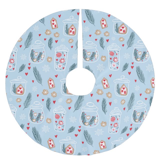 Christmas Cookie Jar Nordic Scandi  Brushed Polyester Tree Skirt (Front)