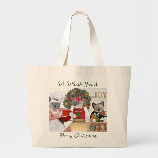 Christmas Cookie Kitten Jumbo Tote Bag (Front)