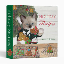 Christmas Cookie Kitten Personalised Recipe Binder