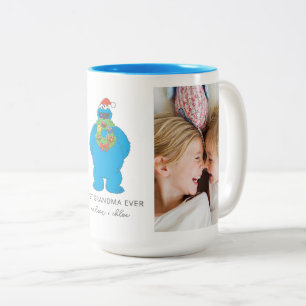 Christmas Cookie Monster Grandma - Photo Two-Tone Coffee Mug