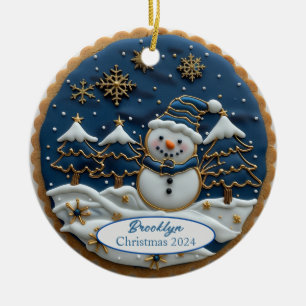 Christmas Cookie Snowman Personalized Ornament