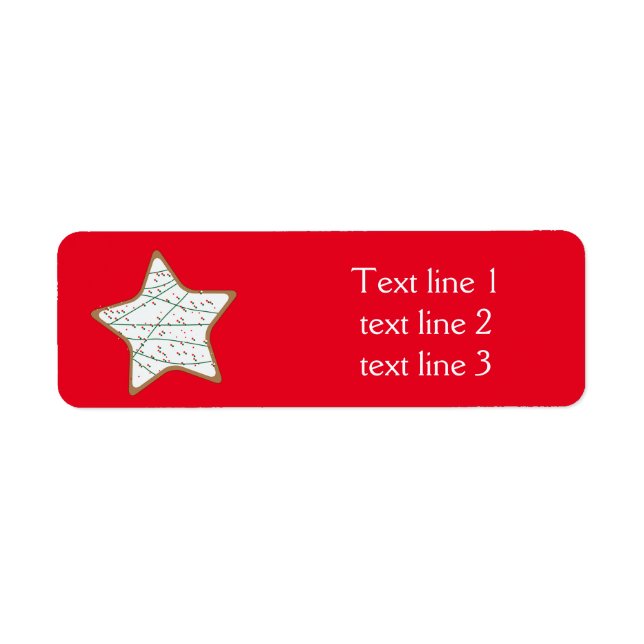 Christmas Cookie Star Holiday Party Address Labels (Front)