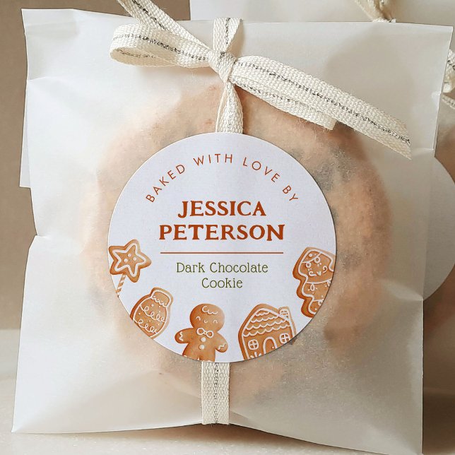 Christmas Cookie Swap Baking Gingerbread Classic Round Sticker (Creator Uploaded)