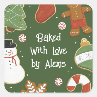Christmas Cookie Swap Exchange Holiday Party Square Sticker