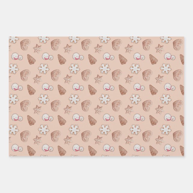 Christmas Cookie Swap Exchange  Wrapping Paper Sheet (Front)