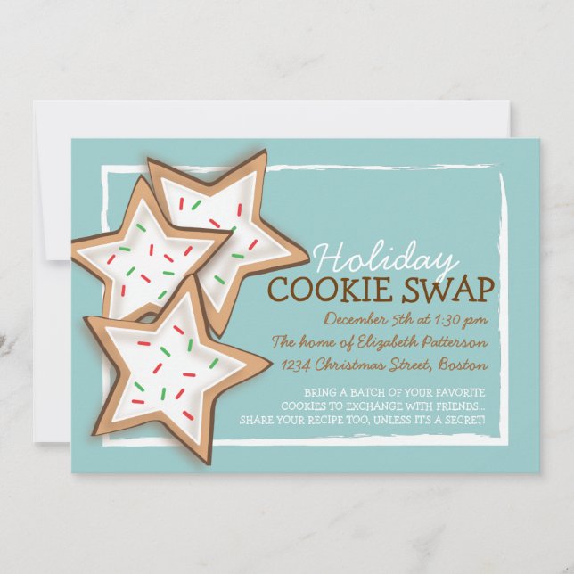 Christmas Cookie Swap Holiday Invitation (Front)