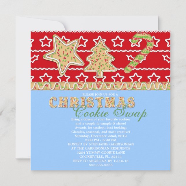 Christmas Cookie Swap Holiday Party Invitation (Front)