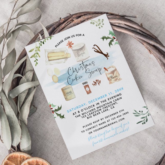 Christmas Cookie Swap Homemade Cookies Invitation (Host a sweet holiday gathering with this charming cookie swap invite! Festive fun and treats await!)