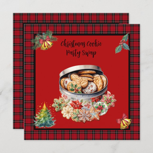 Christmas Cookie Swap Party Invitation (Front/Back)