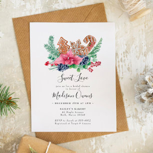 Christmas Cookie Sweet Love Holiday Bridal Shower Invitation