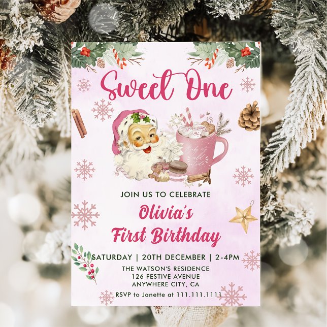 Christmas Cookie Sweet One 1st Birthday Party  Invitation (Creator Uploaded)