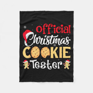 Christmas Cookie Tester Funny Baking Crew Xmas Fleece Blanket
