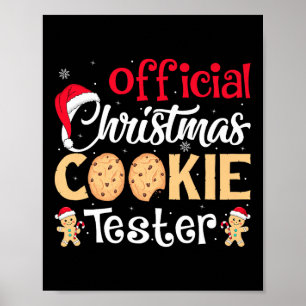 Christmas Cookie Tester Funny Baking Crew Xmas Pre Poster