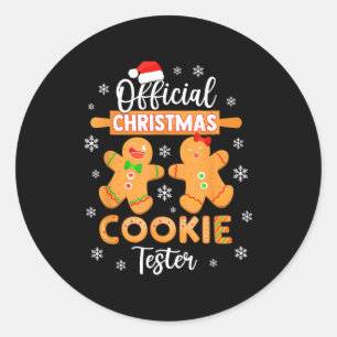 Christmas Cookie Tester Taster Baking Crew Toddle Classic Round Sticker