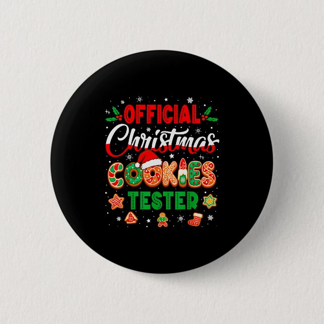 Christmas Cookie Tester Taster Baking Crew Toddler 6 Cm Round Badge (Front)