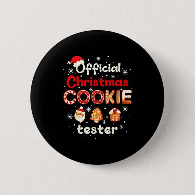 Christmas Cookie Tester Taster Baking Crew Toddler 6 Cm Round Badge (Front)