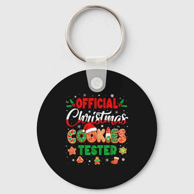 Christmas Cookie Tester Taster Baking Crew Toddler Key Ring (Front)