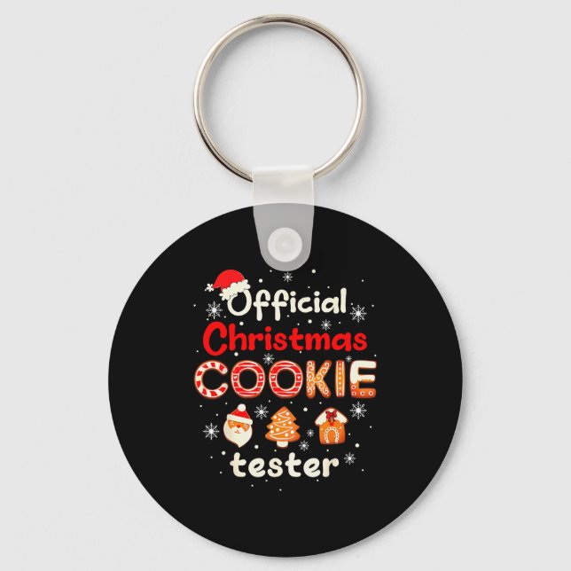 Christmas Cookie Tester Taster Baking Crew Toddler Key Ring (Front)