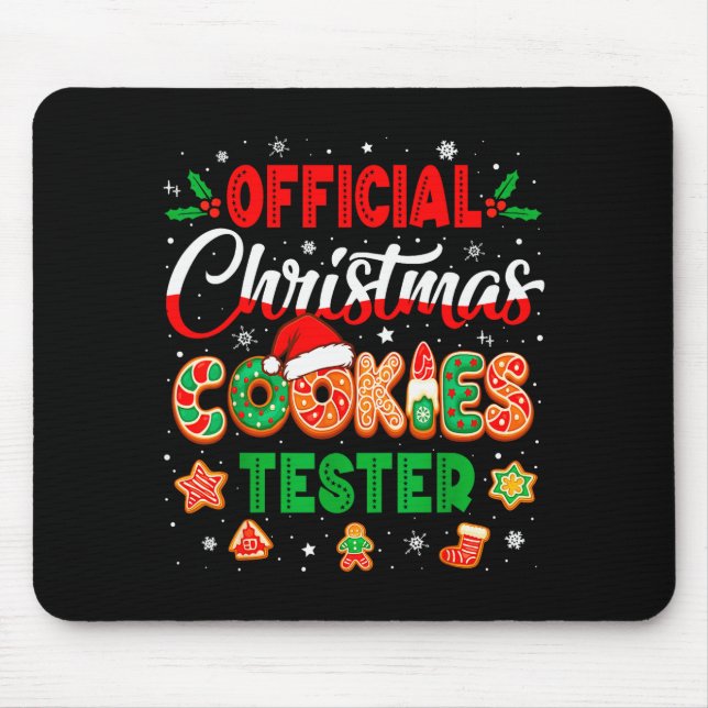 Christmas Cookie Tester Taster Baking Crew Toddler Mouse Pad (Front)