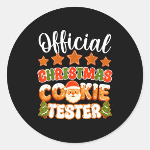 Christmas Cookie Tester Taster Funny Family Baking Classic Round Sticker