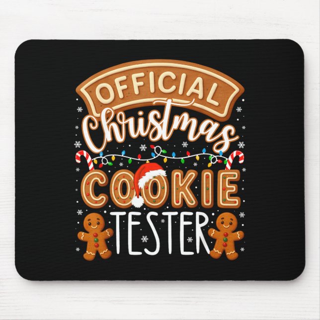 Christmas Cookie Tester Taster Funny Family Baking Mouse Pad (Front)